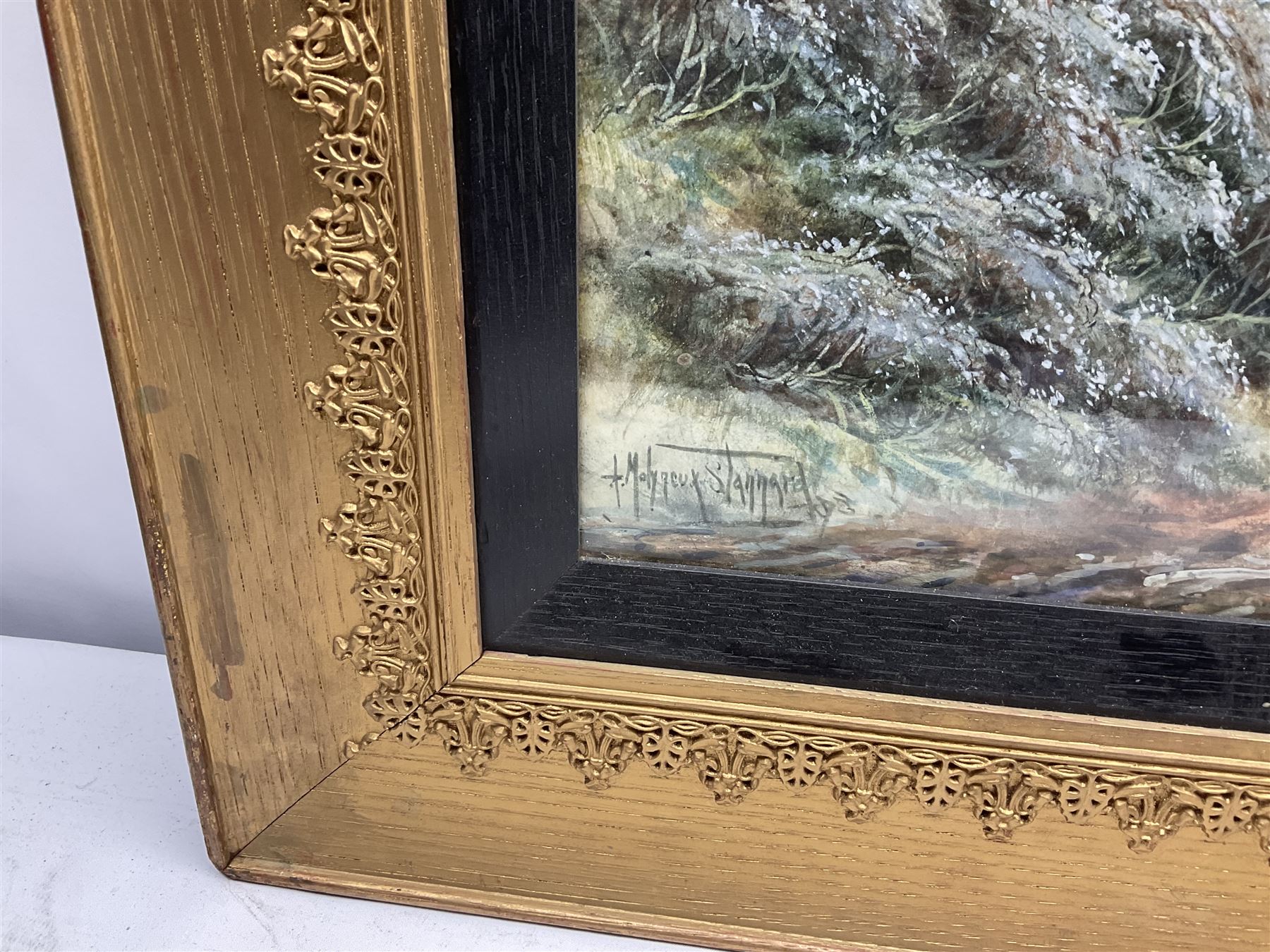 Alexander Molyneux Stannard (British 1898-1975): Horse and Cart through Moors and Moorland Sheep Landscape, pair watercolours signed 37cm x 63cm (2)