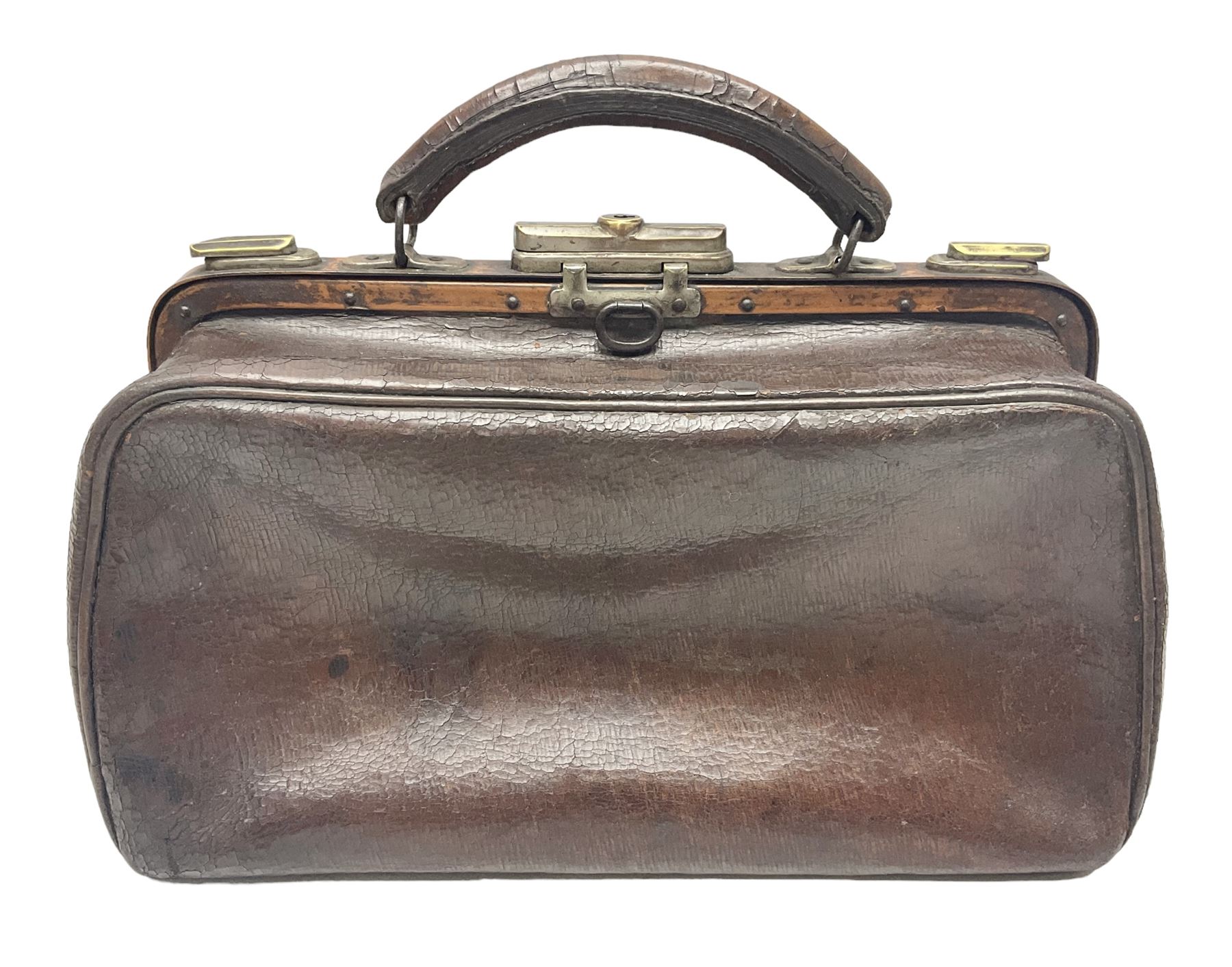 Small leather Portmanteau gentleman’s travelling toilet bag