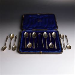 Set of six continental 800 silver coffee