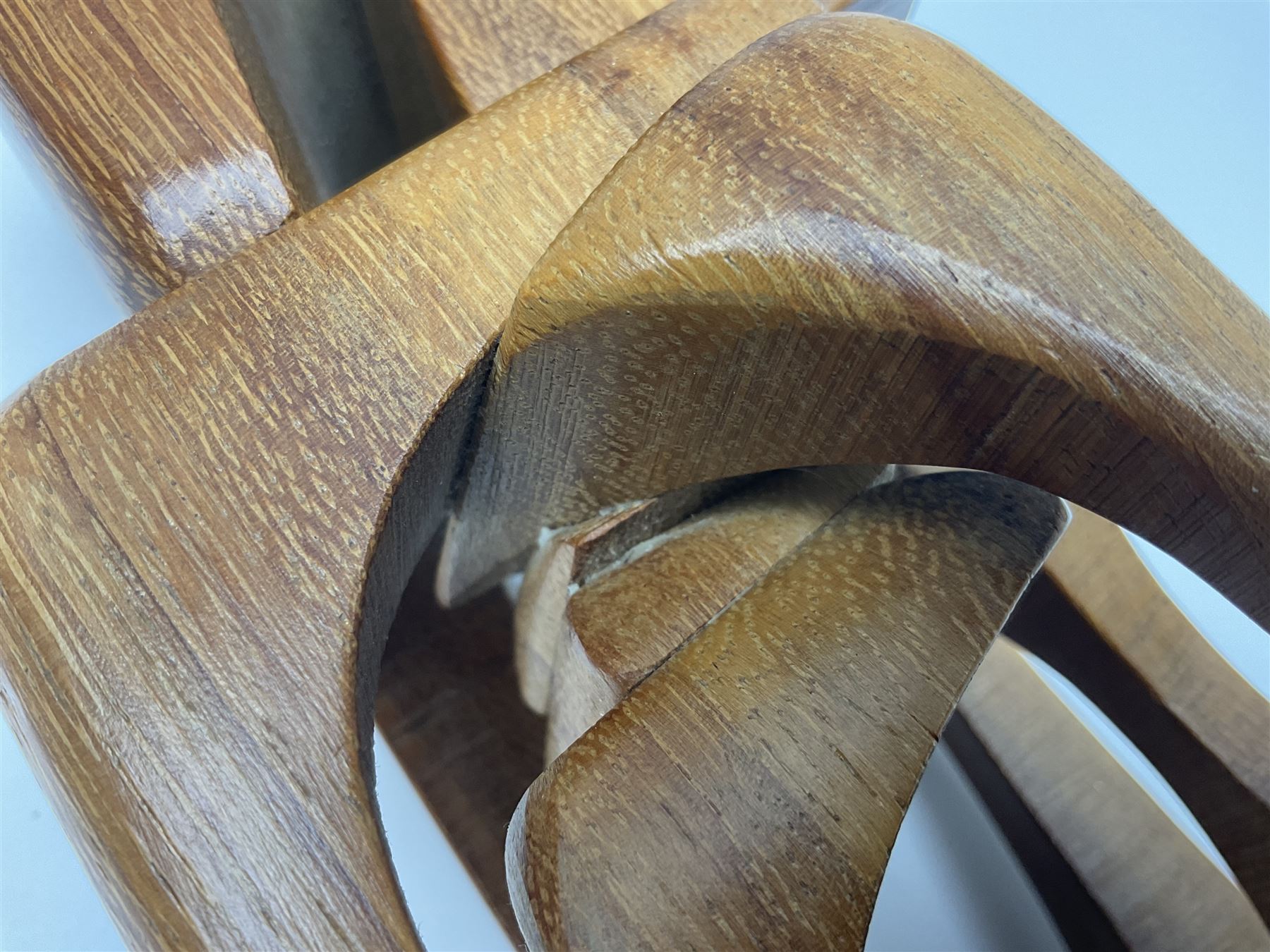 Contemporary abstract wood sculpture in the style of Brian Wilshire, H26cm