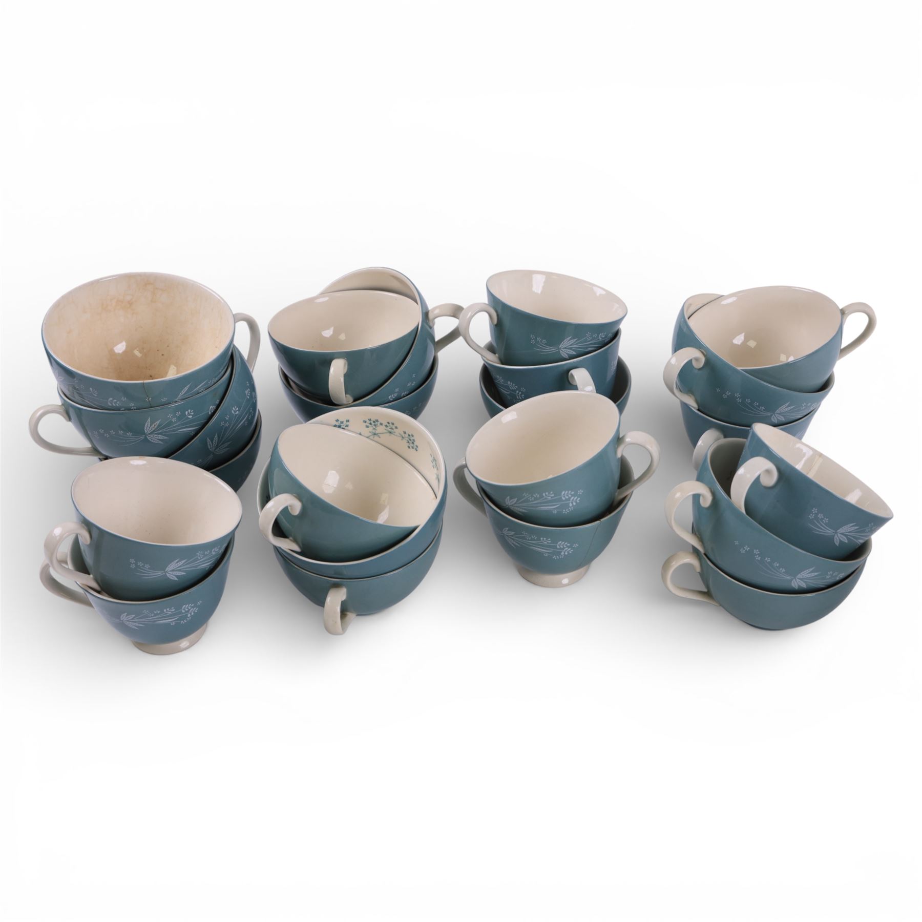 Royal Doulton Cascade pattern tea and dinner service, together with glass light fitting etc, in four boxes  