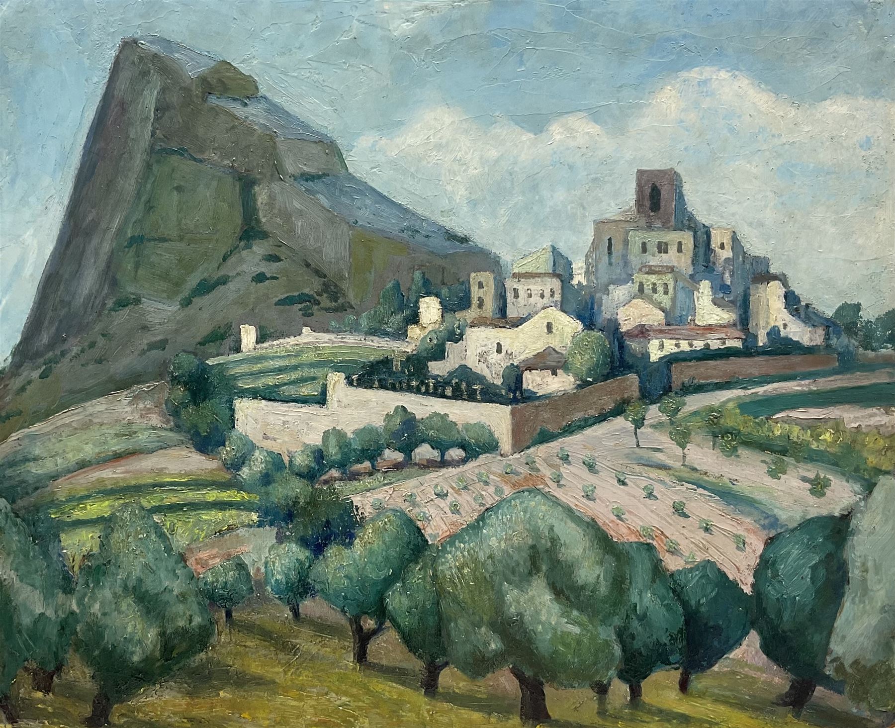 Attrib. Adrian Paul Allinson (British 1890-1959): Southern French Landscape, oil on board unsigned 50cm x 61cm (unframed)