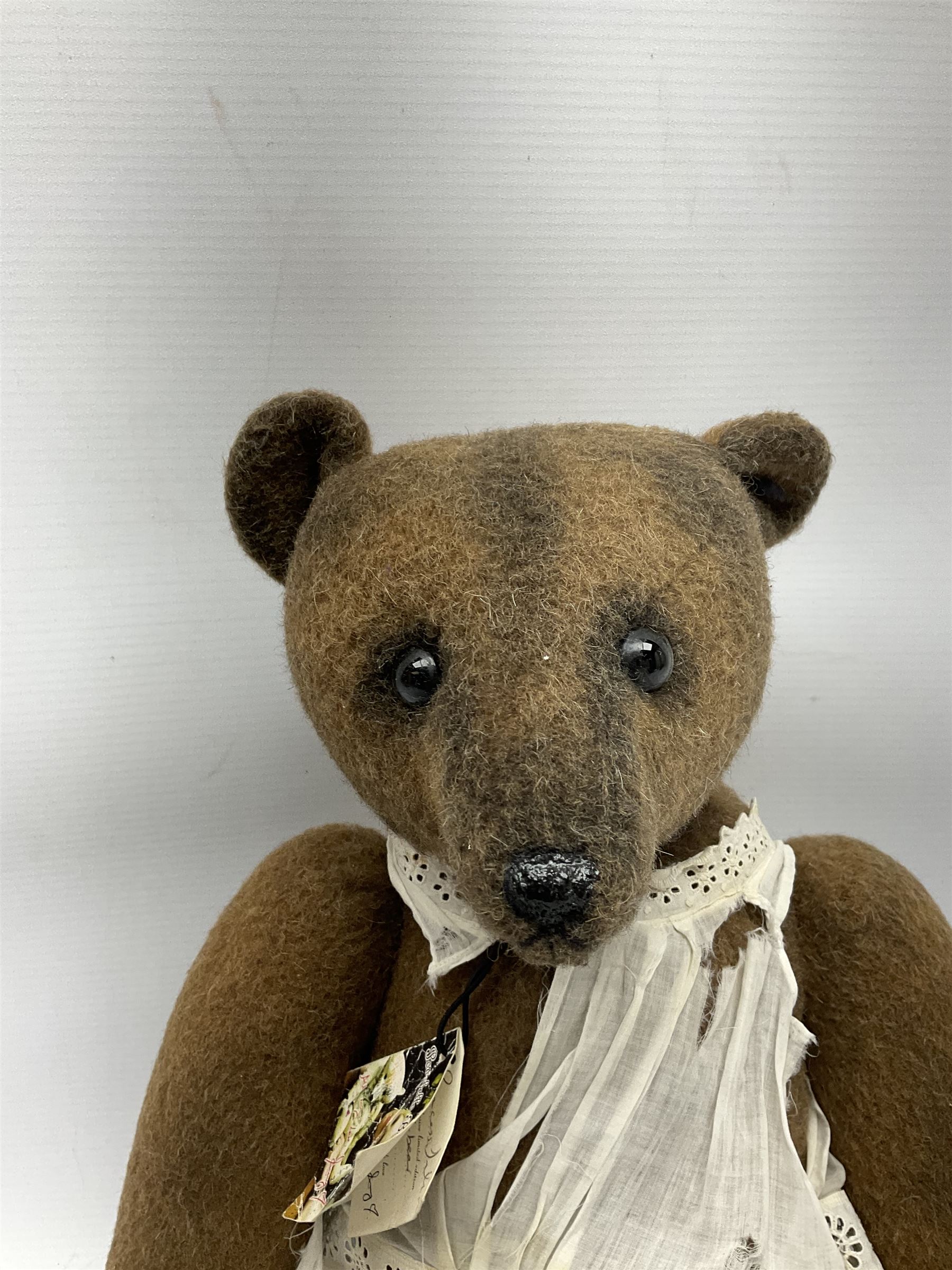 Two Portobello Bear Company limited edition teddy bears - 'Princess Julia' No.1/1, born 2002, with label H51cm; and 'Nanas Teddy' (?) No.1/1 born 2001, with label H41cm (2)