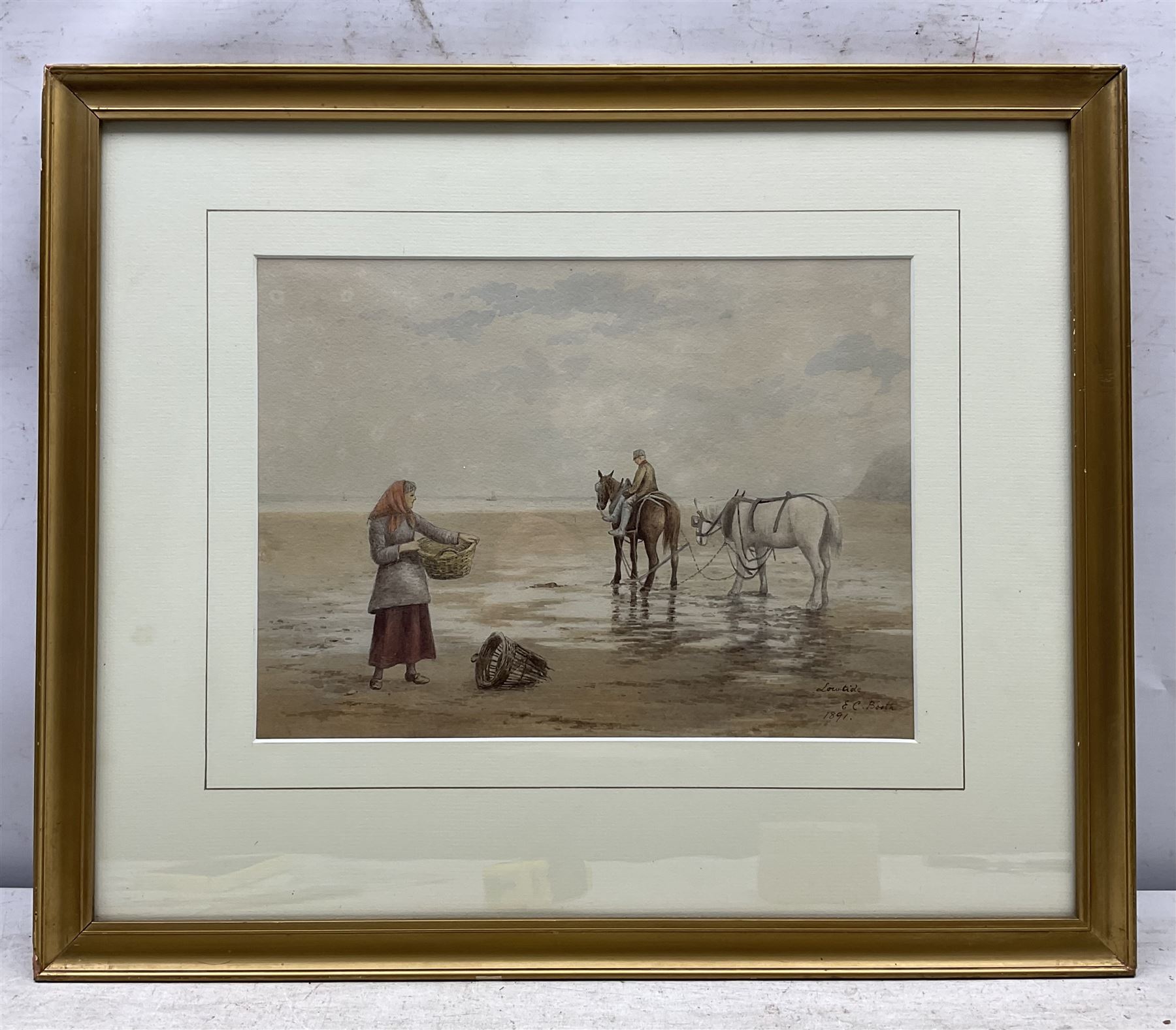 Edward C Booth (British 1821-post1893): 'Low Tide', watercolour signed titled and dated 1891, 24cm x 33cm
Provenance: private collection, purchased Bairstow Eves Whitby 8th September 1999