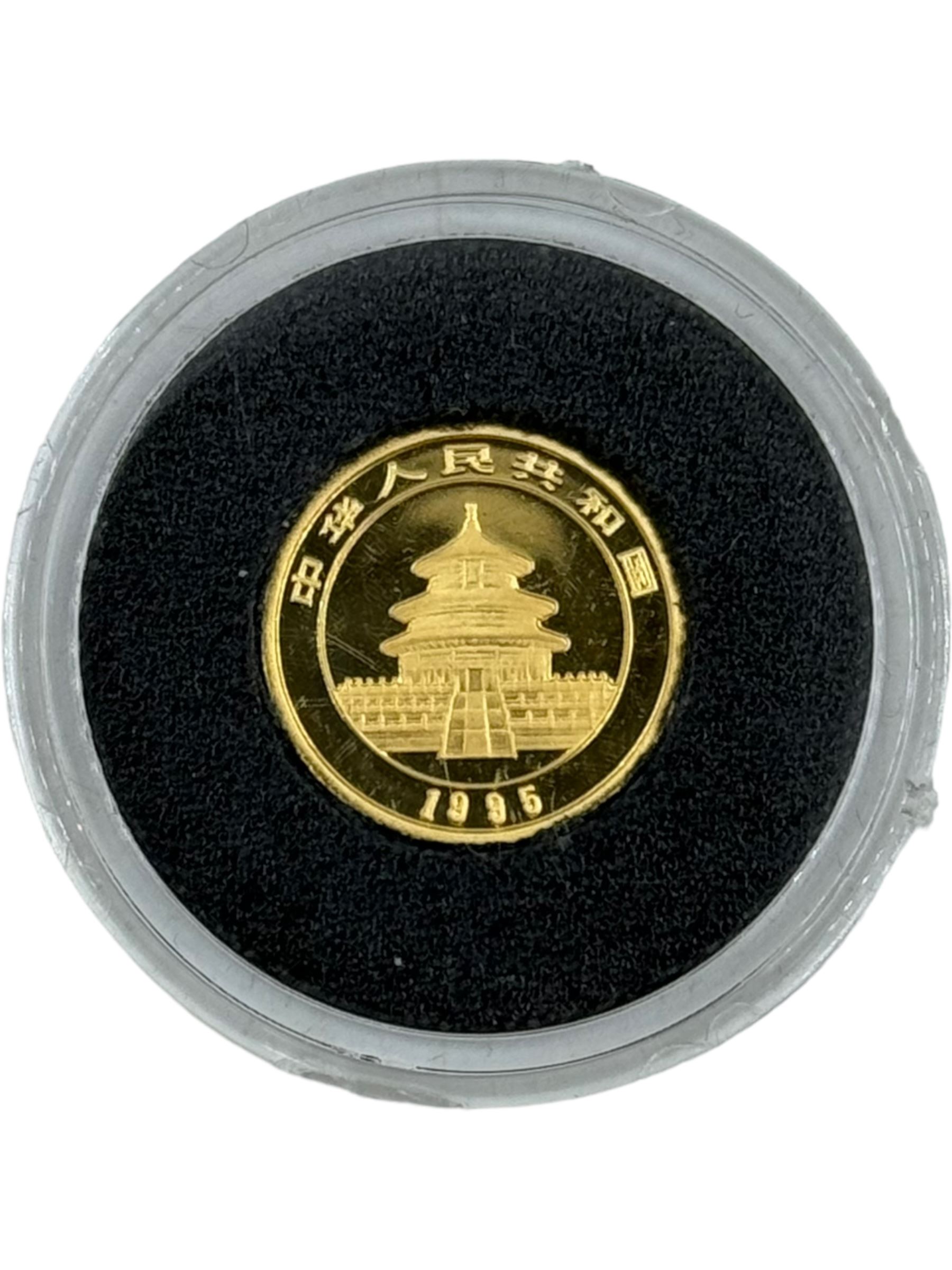 Three gold coins, from 'The Smallest Gold Coins of the World Collection', comprising China 900/1000 1 gram, China 999/1000 one twentieth of an ounce and Mexico 900/1000 one twentieth of an ounce, all with Westminster certificates (3)