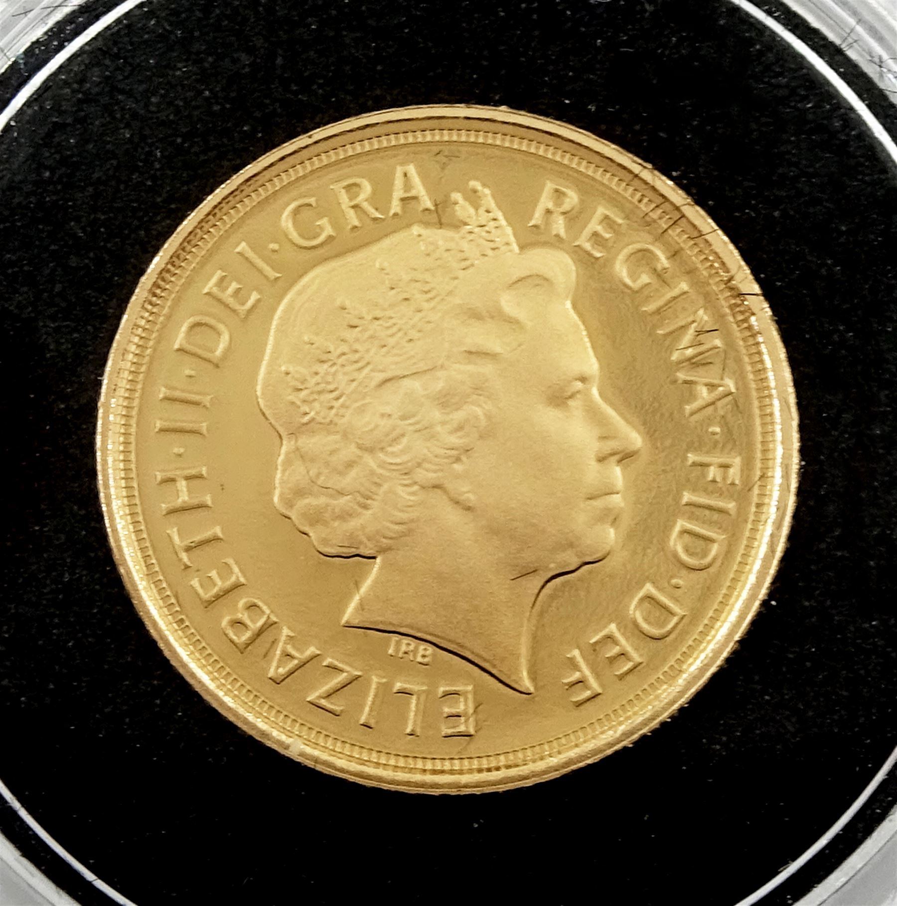 Queen Elizabeth II 2009 gold proof quarter sovereign coin, cased with certificate