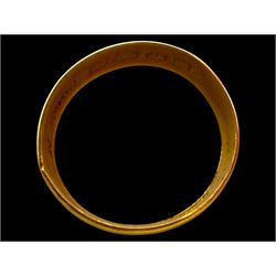 22ct gold wedding band and a 9ct gold wedding band, both hallmarked