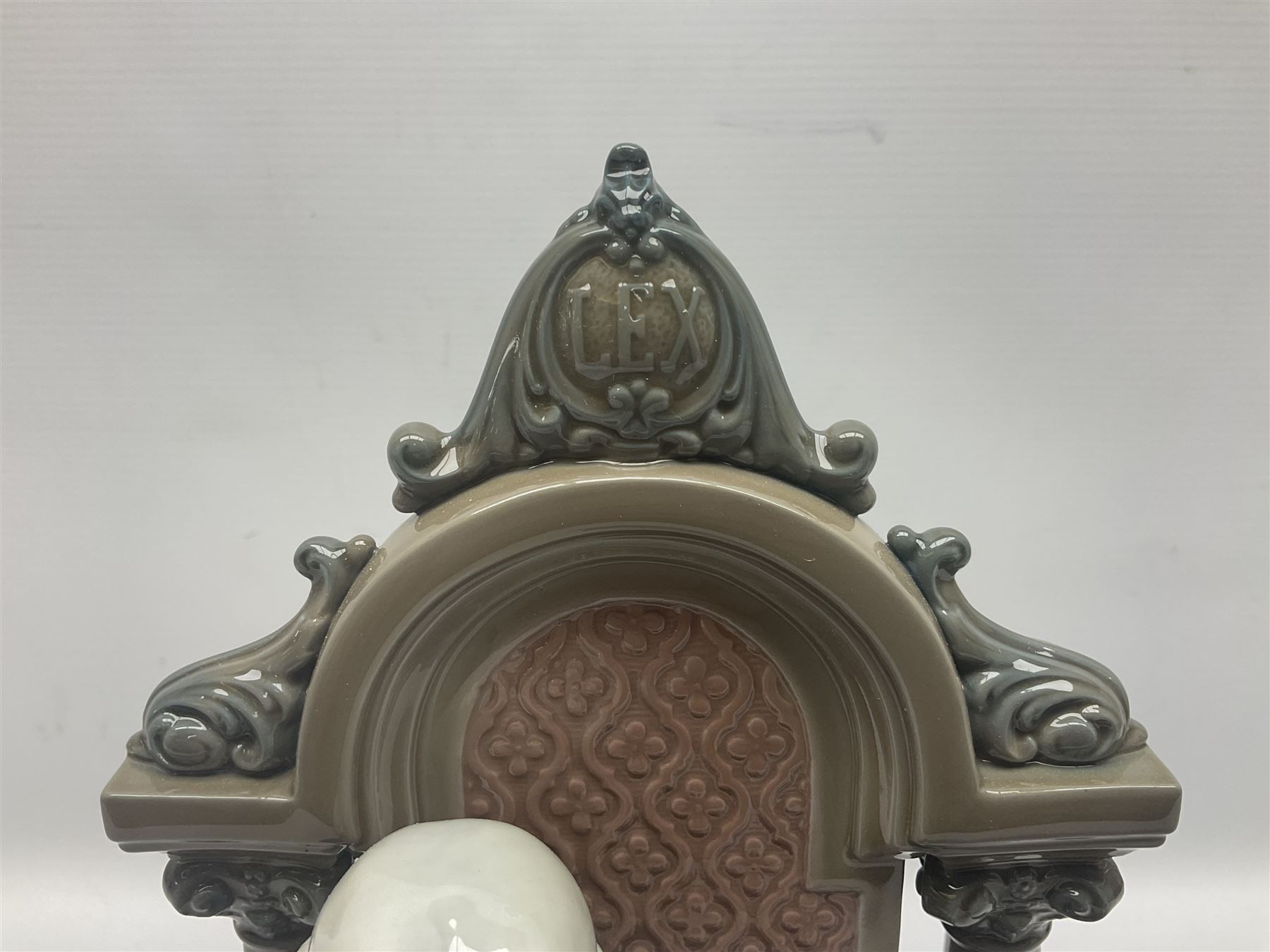 Lladro figure, Justice, modelled as a judge sat in a char, sculpted by Salvador Furió, with original box, no 5489, year issued 1988, year retired 1993, H34cm 