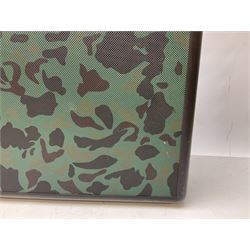 Clarke flight case for guns with camouflage finish, sponge lined interior and combination locks L134cm W34cm D11cm