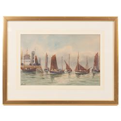 John Wynne Williams (British fl.1900-1920): Whitehead Hill and St Marys Steps, pair watercolours signed 24cm x 15cm; Austen Smith (British Early 20th Century): View towards Scarborough Castle, watercolour signed and dated 1913, 10.5cm x 17.5cm; A Smith (British Early 20th Century): Scarborough Harbour Scenes, pair watercolours signed 22cm x 34.5cm (5)