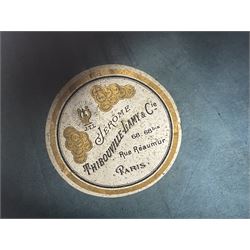 French mandolin with segmented lute back and mother-of-pearl inlaid spruce top; bears label for 'Jerome Thibouville-Lamy & Cie Paris L60cm; and another unmarked flat-back mandolin; both for completion (2)