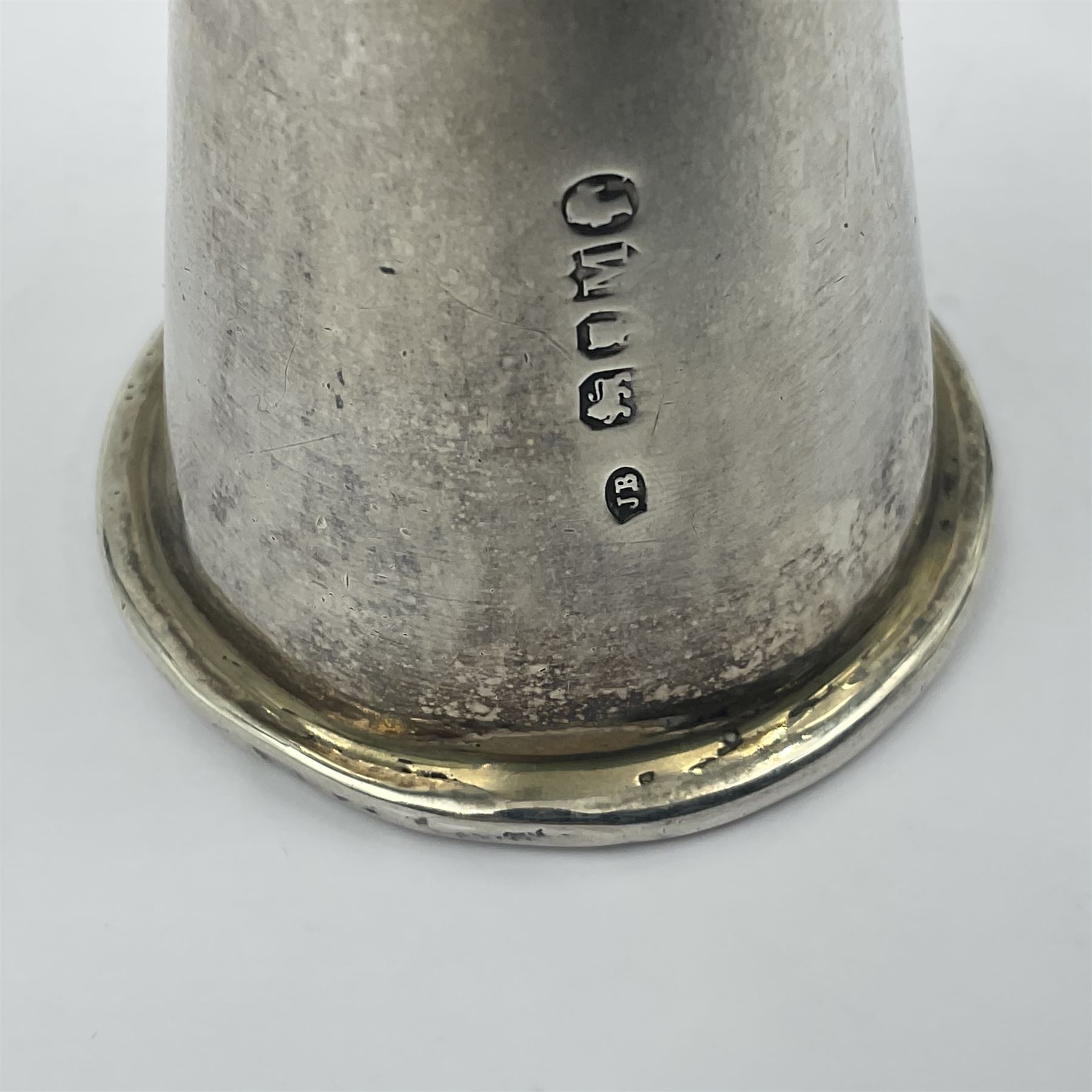 Victorian silver novelty table lighter, modelled in the form of a horn, hallmarked Joseph Braham, London 1887, L19cm