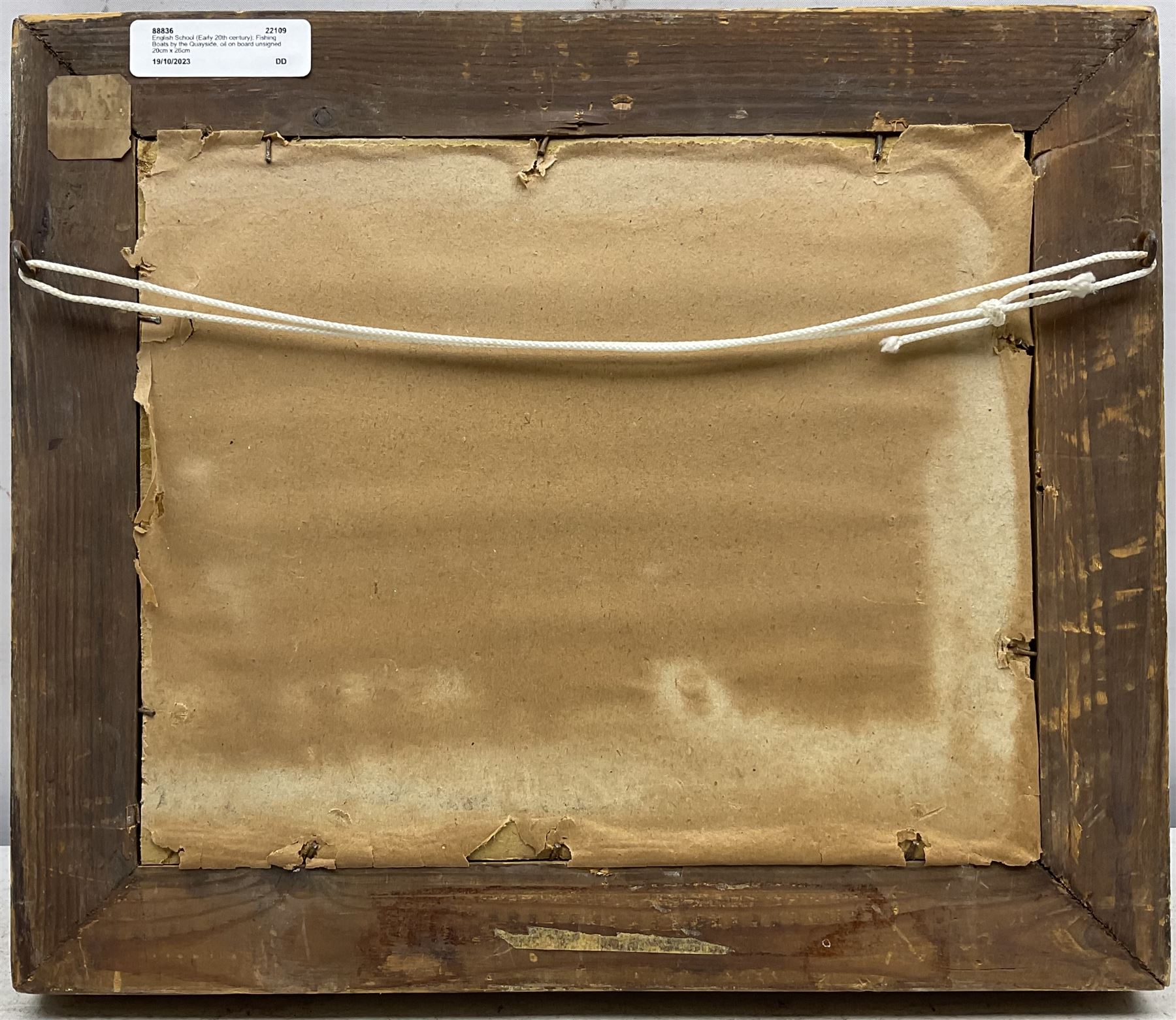 English School (Early 20th century): Fishing Boats by the Quayside, oil on board unsigned 20cm x 26cm