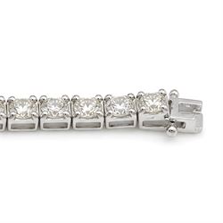 18ct white gold diamond bracelet, set with thirty-eight round brilliant cut diamonds, stamped 750, total diamond weight approx 11.45 carat