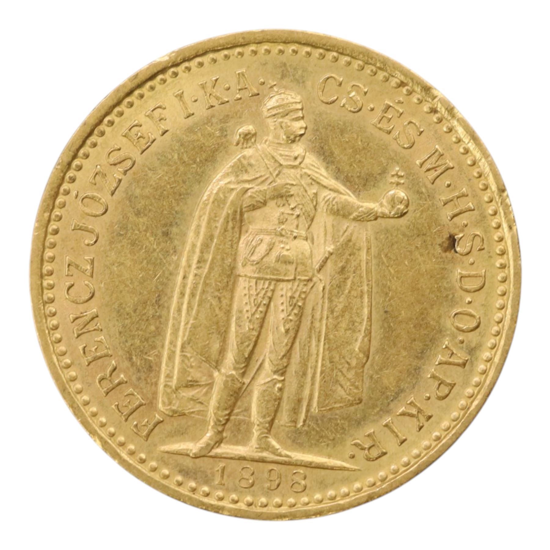Hungary Franz Joseph I 1898 gold ten Korona coin