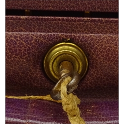  Two early 20th century velvet lined leather jewellery cases, with locking system and keys  
