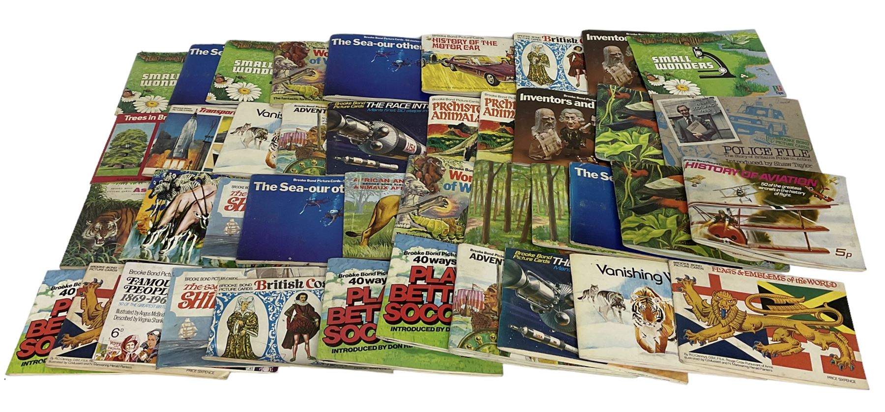 brooke bond tea cards, to include Small Wonders, The Sea- Our Other World, Wonders of Wildlife, The Race into Space, British Costumes etc 