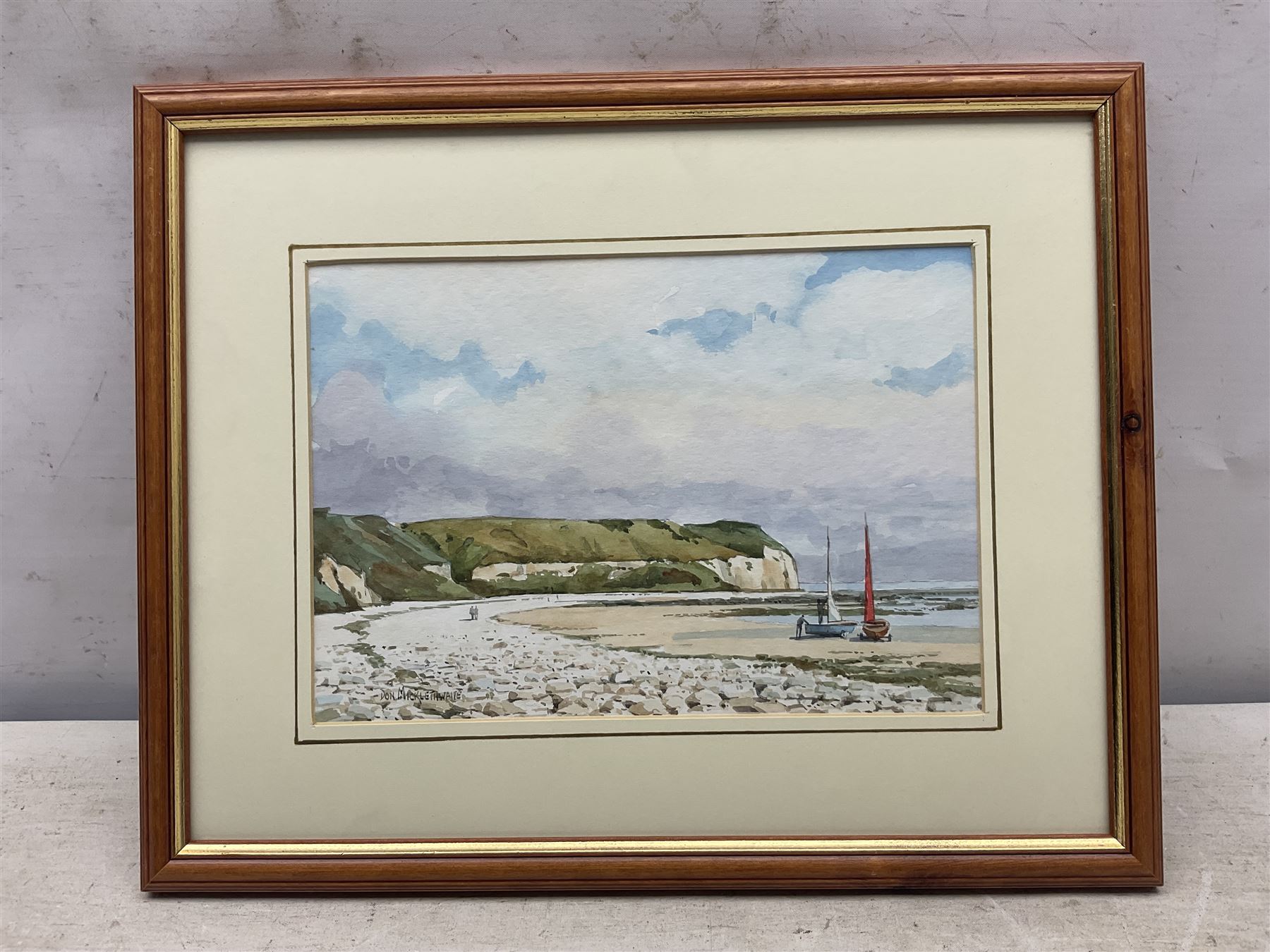 Don Micklethwaite (British 1936-): Flamborough Head, watercolour signed 17cm x 25cm 