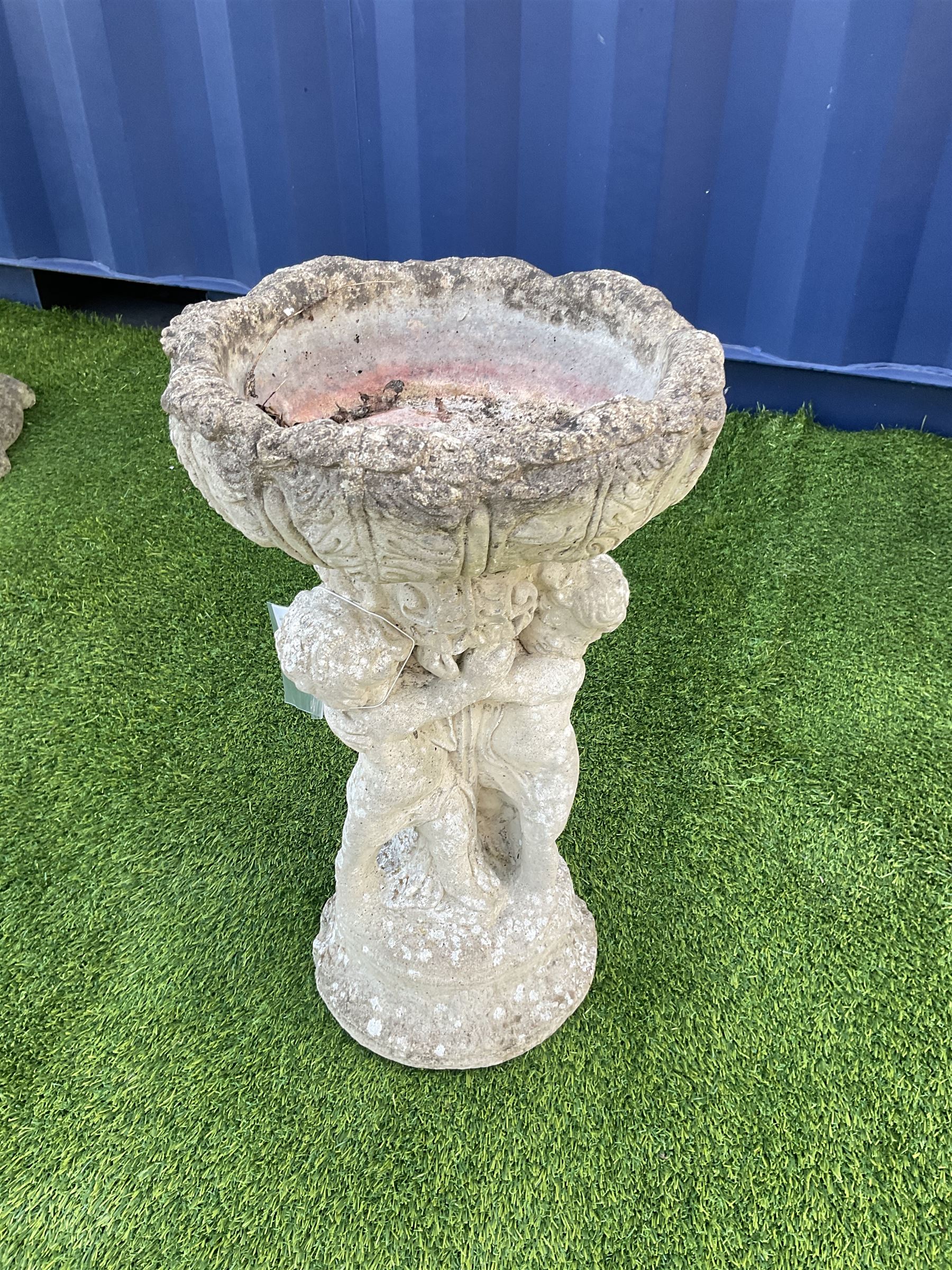 Composite stone cherub planter - THIS LOT IS TO BE COLLECTED BY APPOINTMENT FROM DUGGLEBY STORAGE, GREAT HILL, EASTFIELD, SCARBOROUGH, YO11 3TX