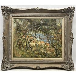 Frederick William Jackson (Staithes Group 1859-1918): View Through the Trees - Runswick Bay, oil on canvas signed 35cm x 43cm