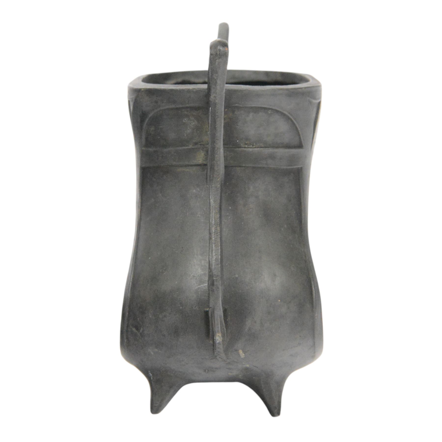 Twin handled Art Nouveau vase, decorated with a female figure by a river and flowers to the other side, with loop handles, H81cm  