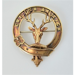  Victorian rose gold Mackenzie clan brooch by F& McB tested 9ct inscribed verso Iseabal (Anna) bho Rob 1/6/89  