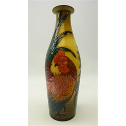  Sally Tuffin for Dennis China Works 'Cockerel' pattern vase No. 65, thrown by Rory McLeod, painted by Heidi Warr, H39cm   