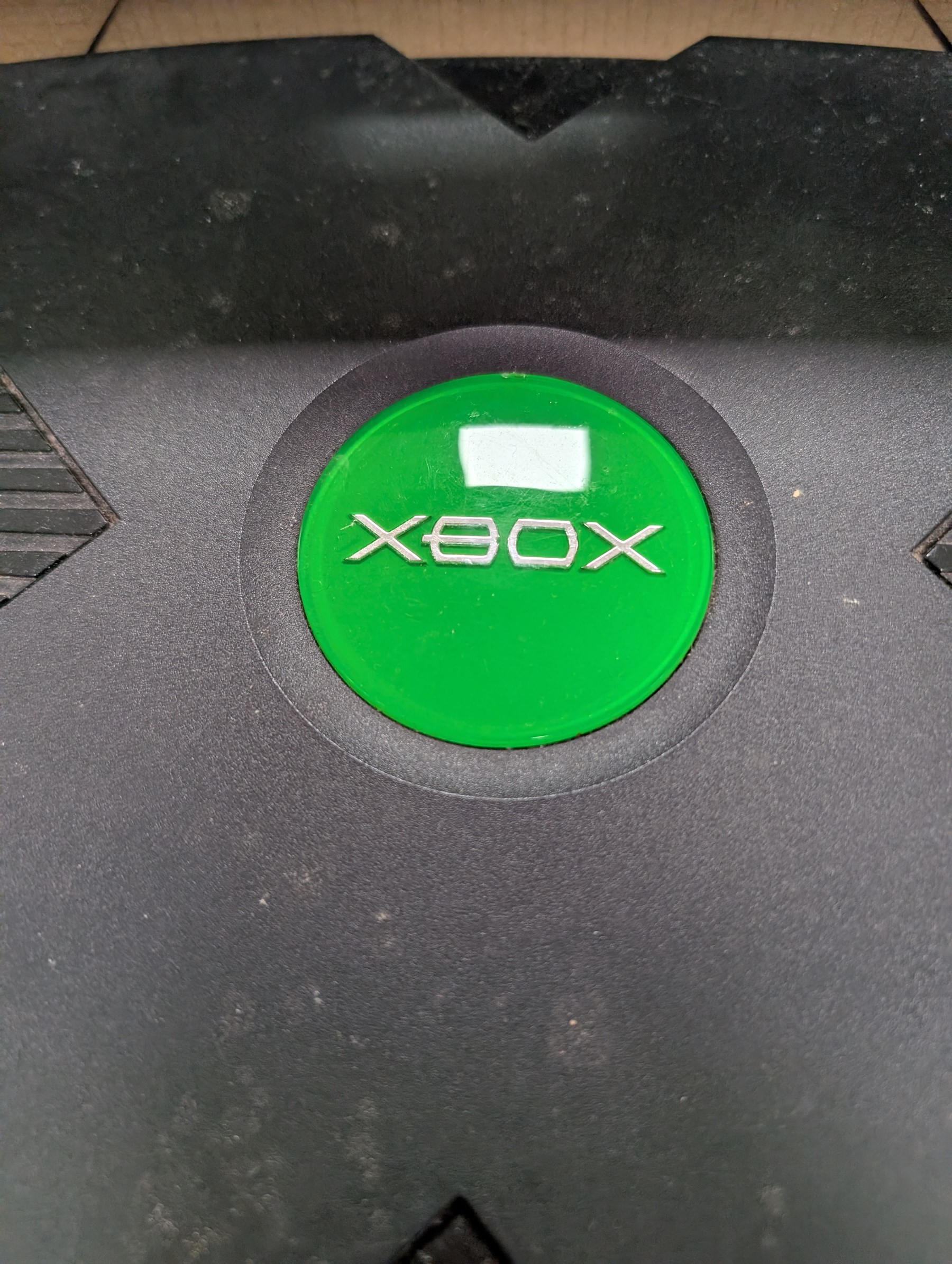 X-Box games console with two controllers, headphones and sharp shooter gun
