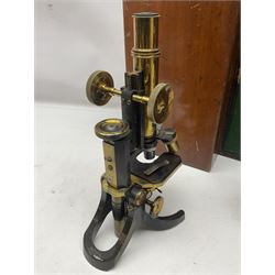 Three microscopes, comprising Swift and Son, Beck model 22 no 5512 amd E. Leitz Wetzlar no 113555, all boxed