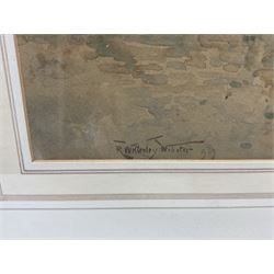 R Wellesley Webster (British exh.1887-1903): Dock End Whitby, watercolour signed and dated '99, 47cm x 73cm 
Notes: Webster is listed as living in Manchester 1887 and 1895, Anstruther 1894, and Southport 1899. He exhibited at the Manchester City Art Gallery 16 times, the Royal Academy 10 times, and once at the Royal Scottish Academy.