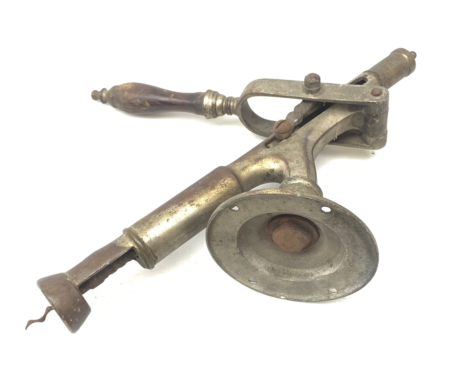 The Merritt commercial bar-top cork screw, with wooden handle, L41cm 
