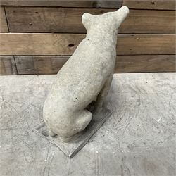 Cast stone garden figure of a Jack Russell terrier