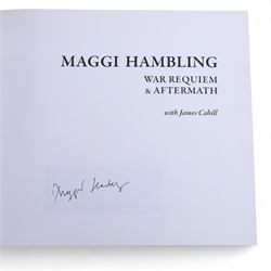 Four signed Maggi Hambling books, comprising George Always, War Requiem & Aftermath, Henrietta Moraes Drawings by Maggi Hambling and An Eye Through a Decade, together with nine signed Maggi Hambling postcards