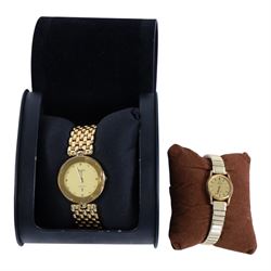 Omega ladies stainless steel and gold-plated wristwatch and a Rado Florence wristwatch