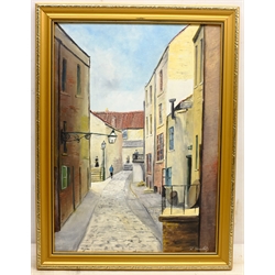  Quay Street Scarborough, oil on board signed by Robert Sheader 44cm x 32cm  