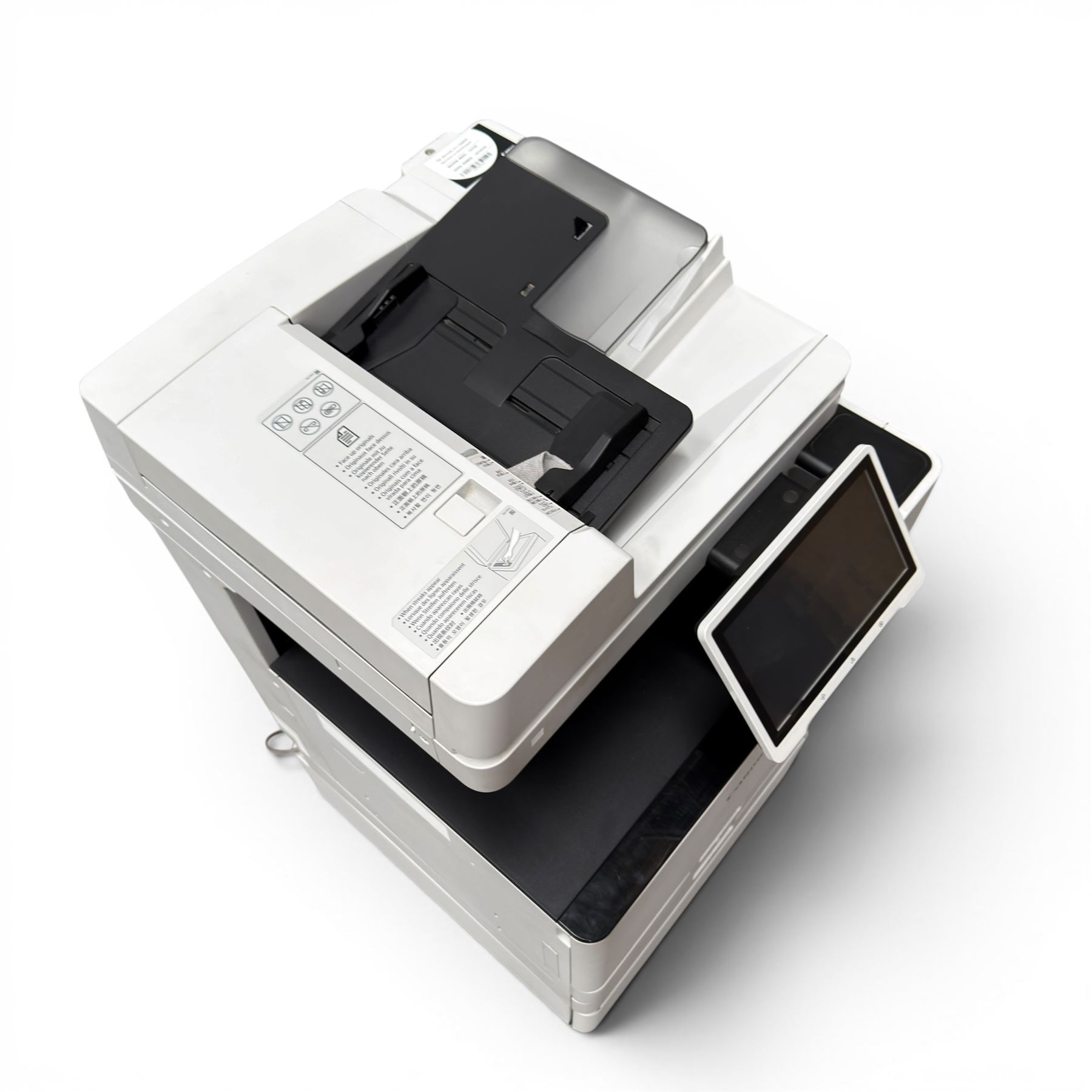 Canon Image Runner Advance DX C3720i multifunction laser printer, floor standing with two trays, A3 and A4, copier and scanner with auto feed and manual, base storage cupboard, with spare toner