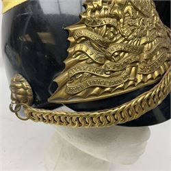 Lancers cap with original 19th century fittings for the 16th Lancers on a modern fibre glass shell with liner
