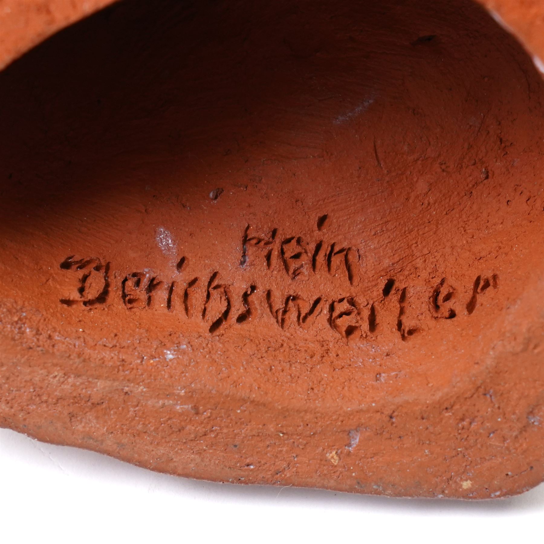 Hein Derichsweiler (German 1897-1972): Mother Feeding Babies, glazed terracotta group signed to inner side, H10cm