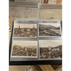 Album of black and white Yorkshire postcards, including scenes of Malton and Thornton le Dale, together with five volumes of Old & New London, John Smith The Brewery Licensed Victuallers and Beer Sellers Diary Day Book and a 19th century needlework