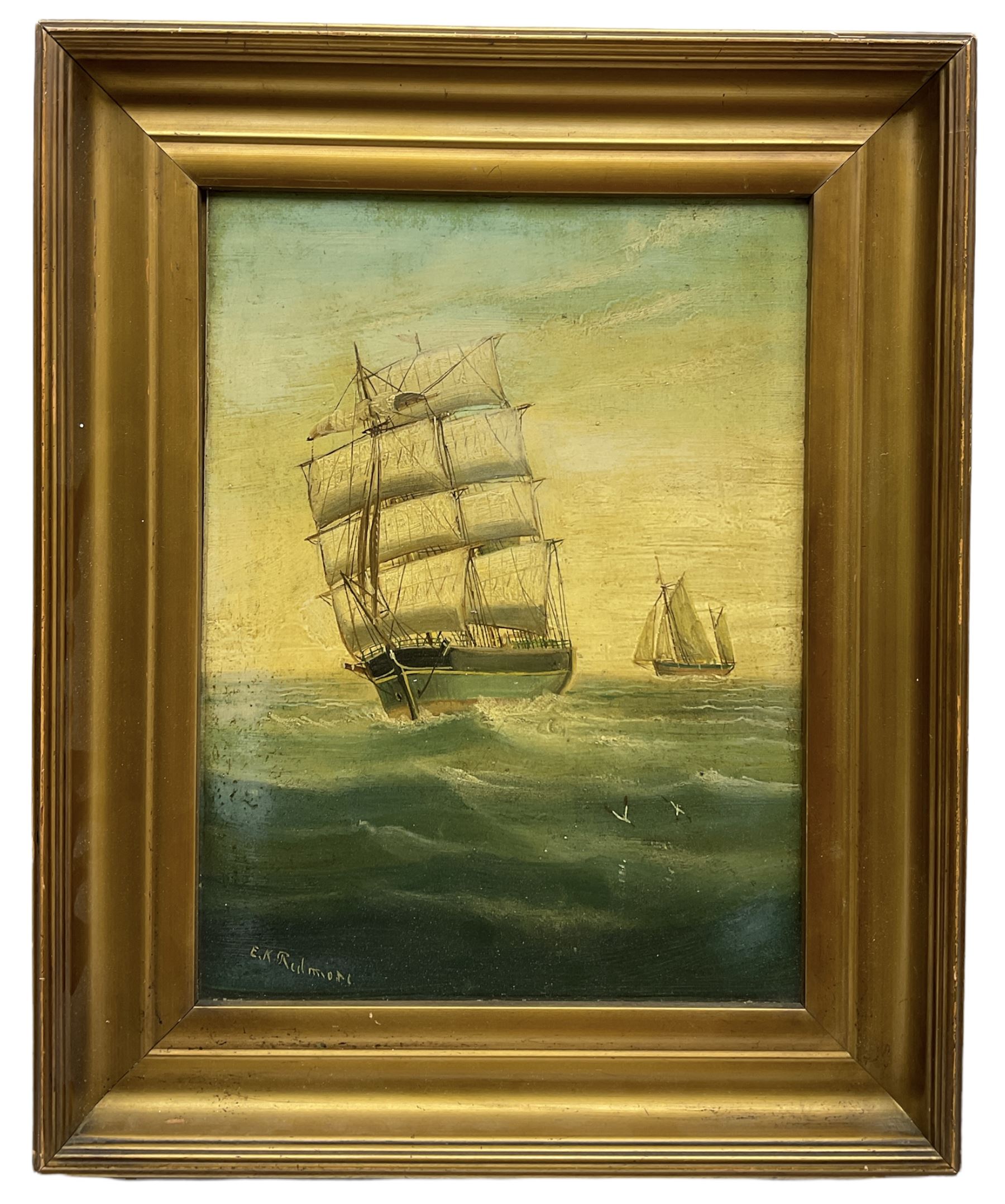 Edward King Redmore (British 1860-1941): Ships at Full Sail, oil on board signed 30cm x 23cm
