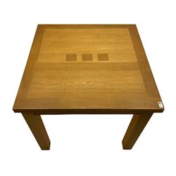 Light oak square extending dining table