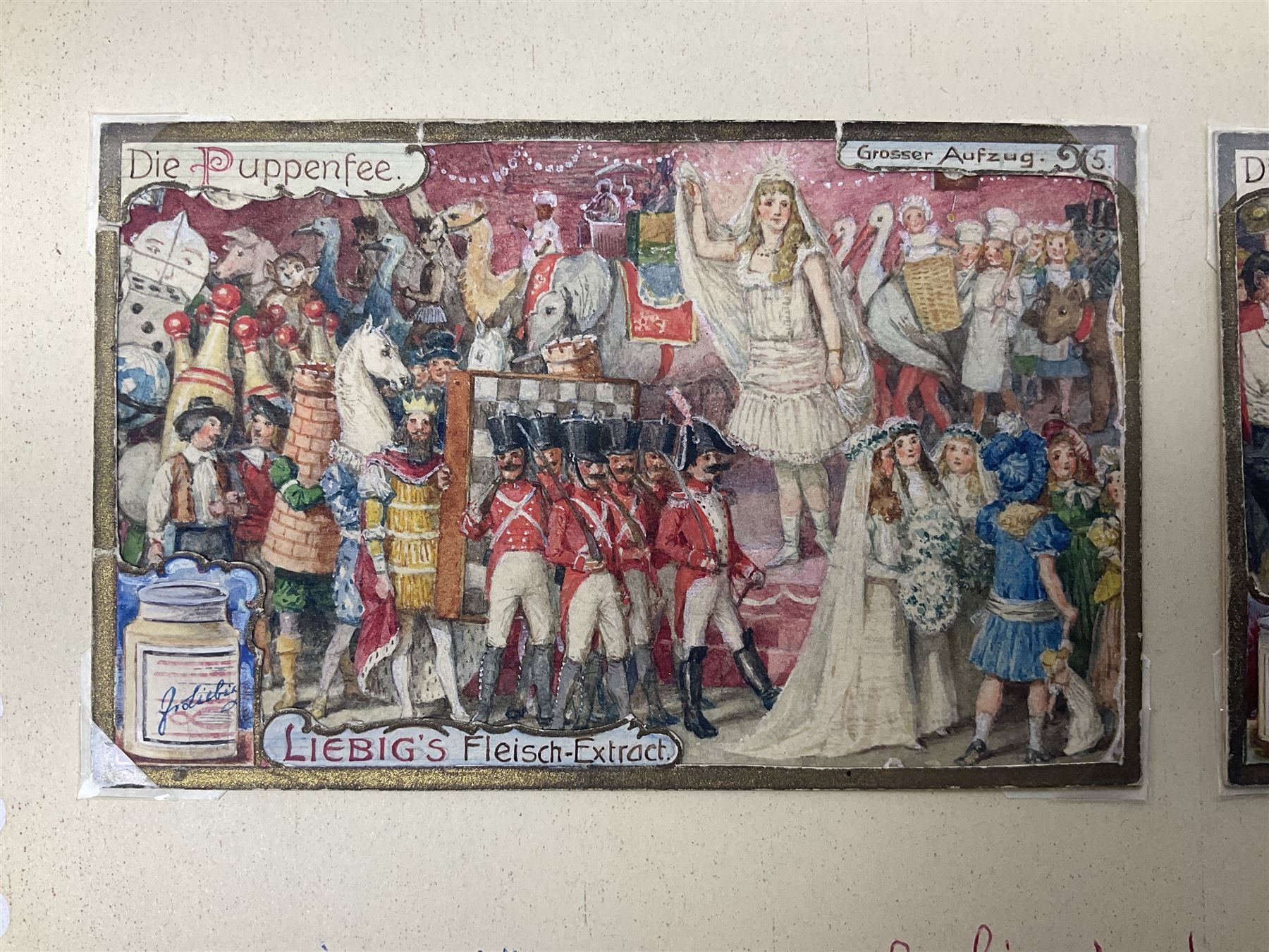 Six original Liebig watercolour illustrations: 'La Fie des Poupiees' 1907