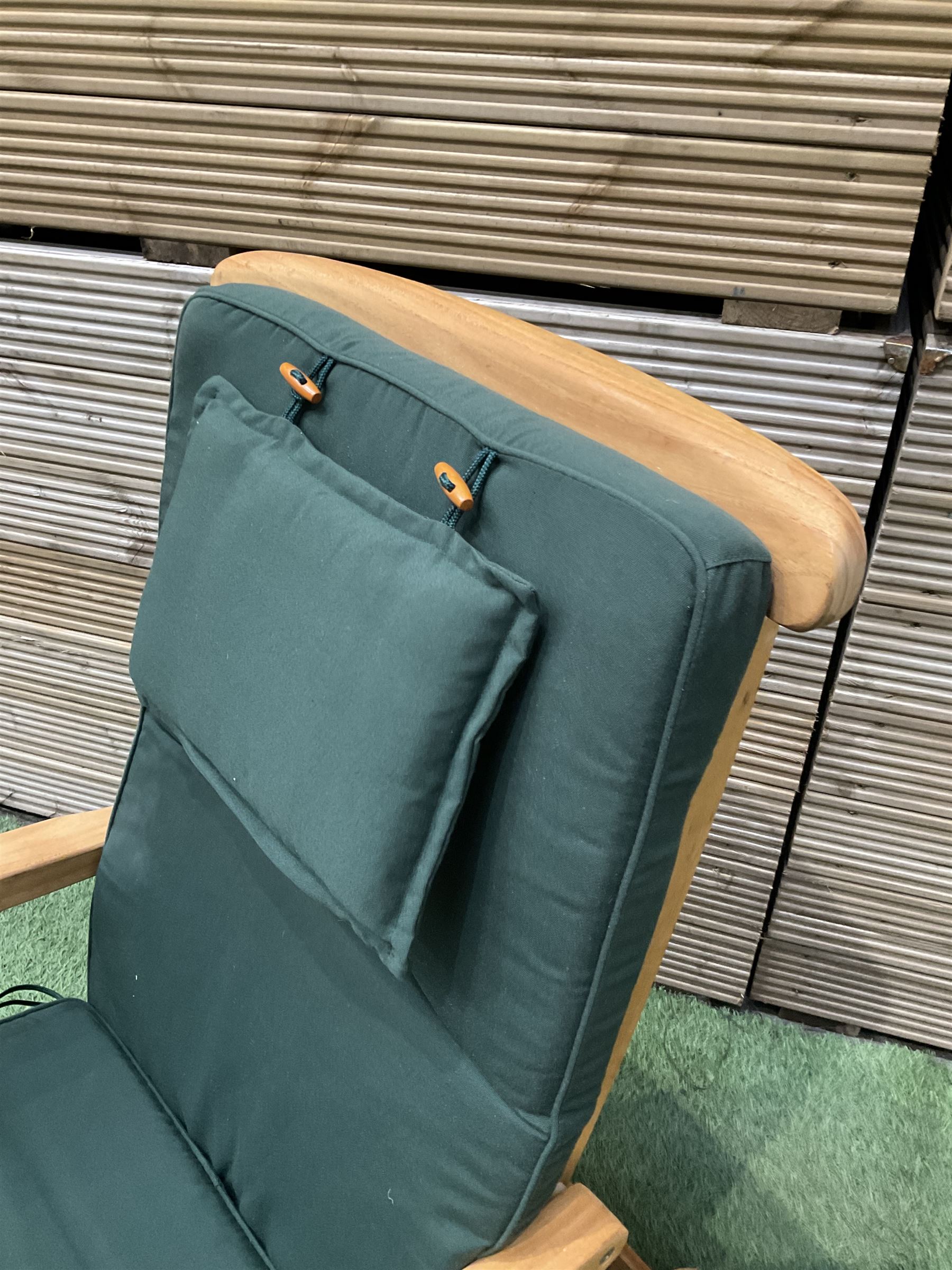 Neptune - hardwood garden steamer chair, with cushion - THIS LOT IS TO BE COLLECTED BY APPOINTMENT FROM DUGGLEBY STORAGE, GREAT HILL, EASTFIELD, SCARBOROUGH, YO11 3TX