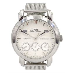 Vaan Konrad gentleman's automatic stainless steel calendar wristwatch, on stianless steel strap