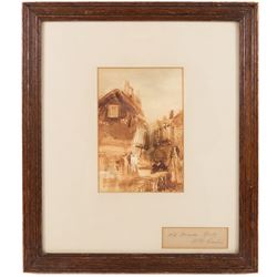 Henry Barlow Carter (British 1803-1867): 'Old Houses - York', pair watercolours signed, one titled 16cm x 11cm (2)