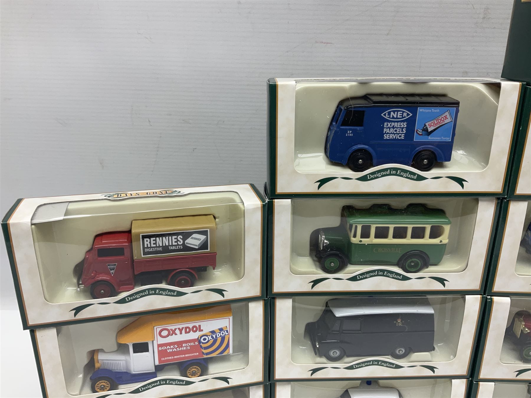 Fifty-nine Lledo Days Gone die-cast models, predominantly advertising/promotional vehicles; all boxed (59)