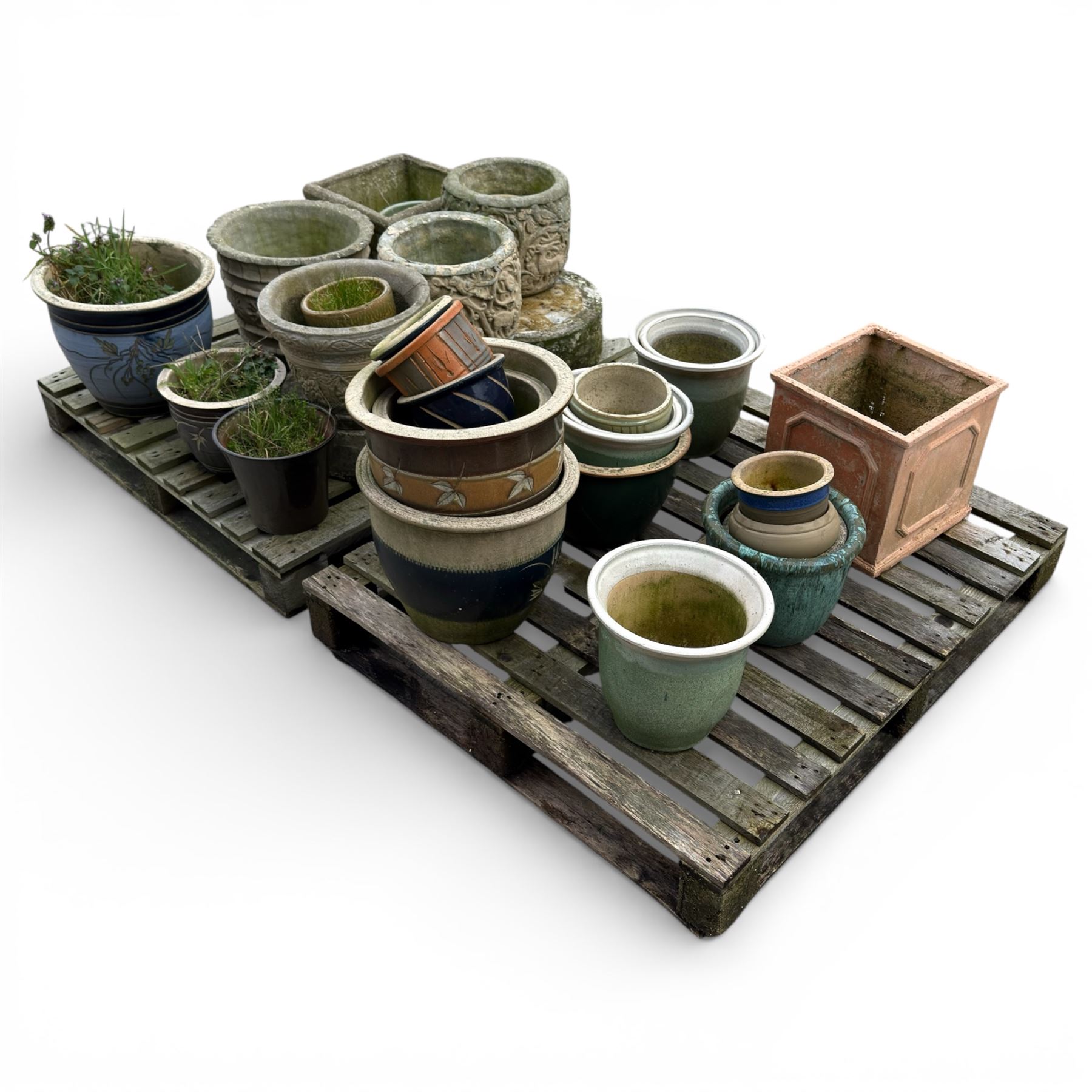 Large collection of plant pots (24)