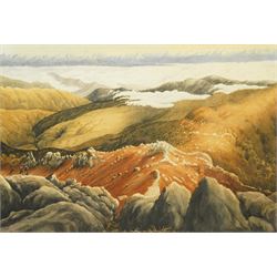 Circle of Harry Epworth Allen (Northern British 1894-1958): Mountain Peaks, watercolour unsigned 33cm x 48cm