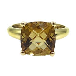  9ct gold briolette cut smoky quartz ring hallmarked  