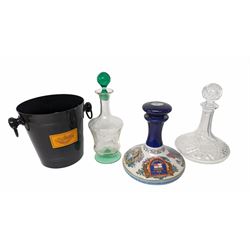 Wade Pussers rum ship decanter, together with another ship decanter etc 